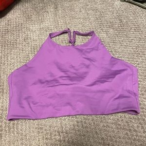 Girlfriend Collective Topanga Cropped Bra in limited edition purple/pink color
